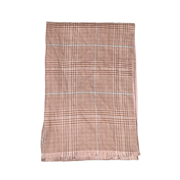 CARA NEW‎ YORK NEW $50 Plaid Fringe Rectangle Scarf in Blush OS One Size - Picture 2 of 4